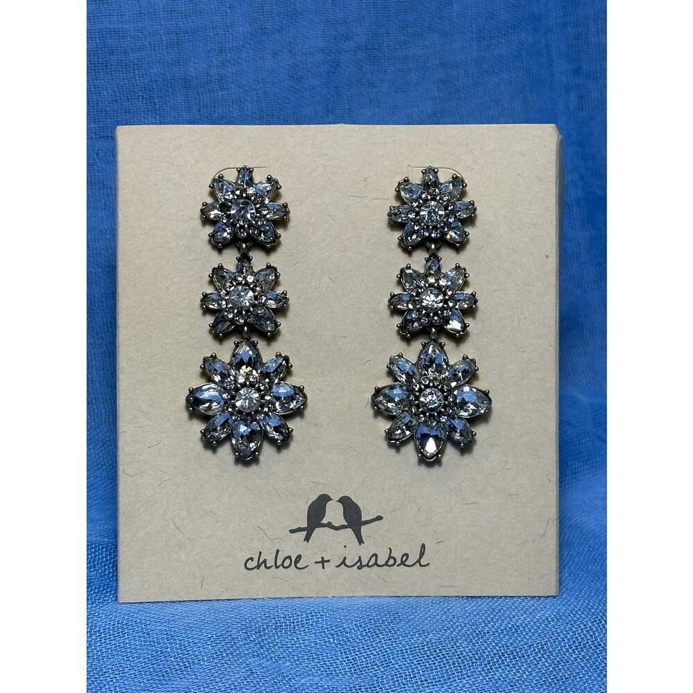 CHLOE + ISABEL crystal floral drop earrings - E266 - Picture 3 of 4